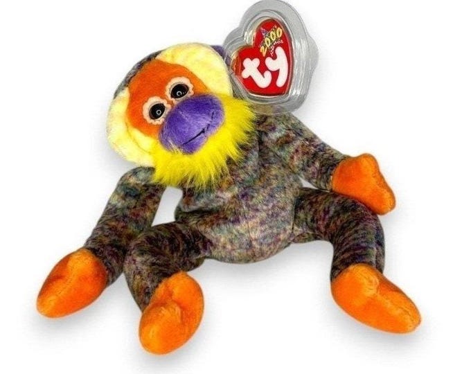 Bananas the Orangutan | Rainbow Primate | Mint Heart Tag TY Beanie Baby