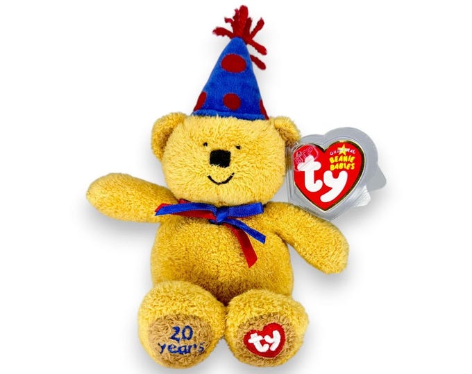 Laughter the Bear | 20 Years of Ty Celebration | Mint Heart Tag TY Beanie Baby