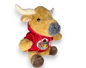 Peach Barn Bull Plush | Roadside Country Charm  | Souvenir Collectible