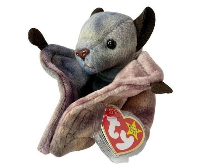 Batty the Bat | Tie-Dyed Flyer | Mint Heart Tag TY Beanie Baby