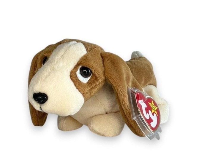 Tracker the Dog | Long-Eared Loyalist | Mint Heart Tag TY Beanie Baby