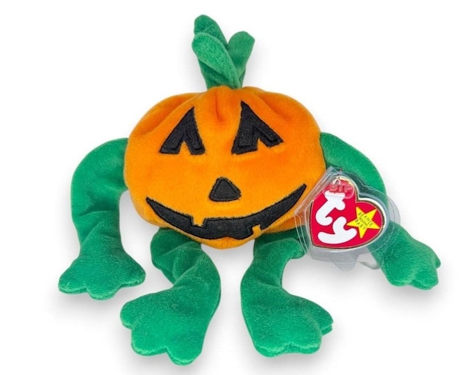 Pumkin the Pumpkin | Jack-O'-Lantern Pal | Mint Heart Tag TY Beanie Baby