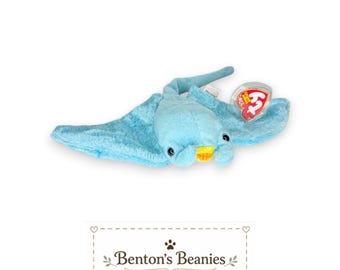 Sunray the Stingray TY Beanie Baby | Mint Heart & Tush Tag