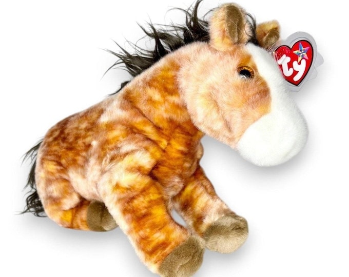 Oats the Horse | Chestnut Stable Friend | NEAR Mint Heart Tag TY Beanie Buddy