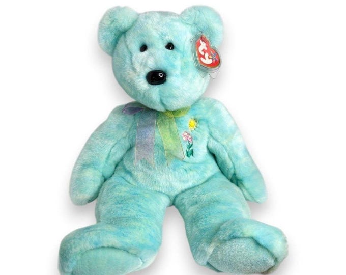 Ariel the Bear | Hopeful Charity Bear | Mint Heart Tag TY Beanie Buddy