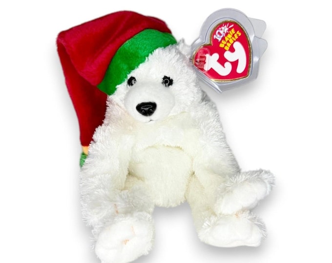 Snowdrift the Bear | Cozy Christmas Bear | Mint Heart Tag TY Beanie Baby