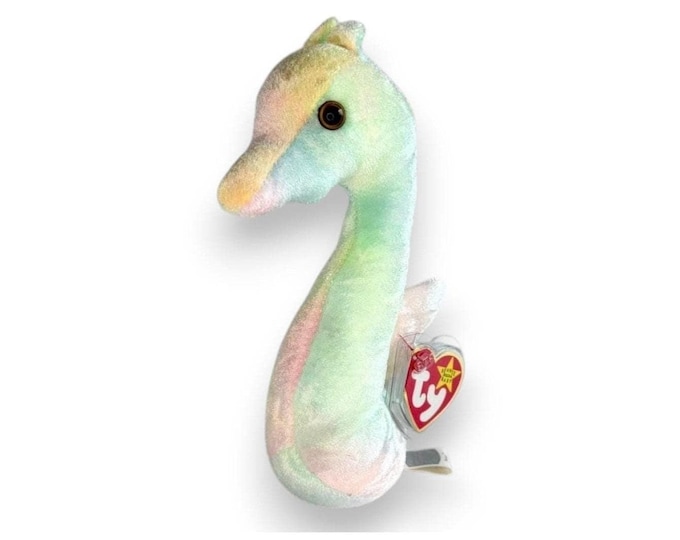 Neon the Seahorse | Pastel Ocean Dreamer | Mint Heart Tag TY Beanie Baby