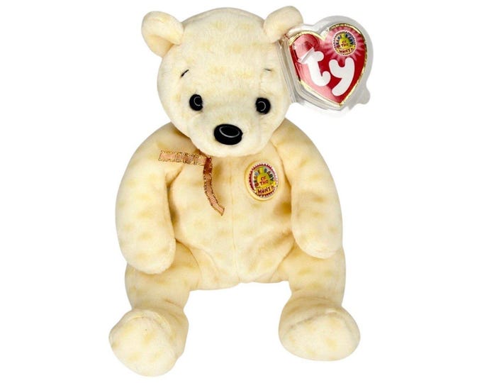 Popcorn the Bear | Bear of the Month | Mint Heart Tag TY Beanie Baby
