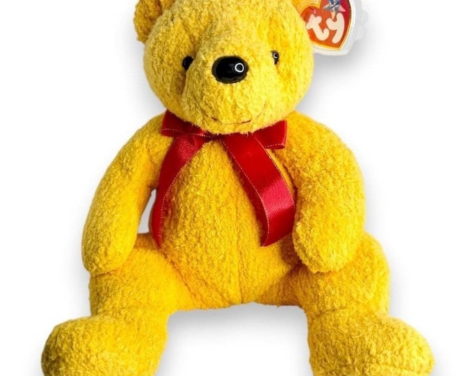 Poopsie the Bear | Golden Glow Teddy | Mint Heart Tag TY Beanie Buddy