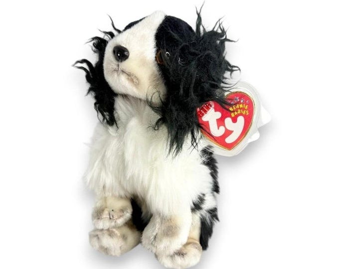 Frolic the Dog | Elegant Spaniel Sweetheart | Mint Heart Tag TY Beanie Baby