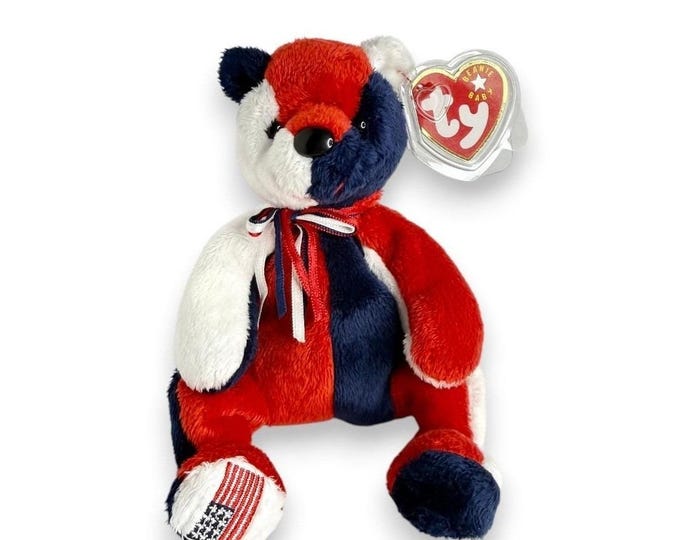 Patriot the Bear | American Pride | Mint Heart Tag TY Beanie Baby