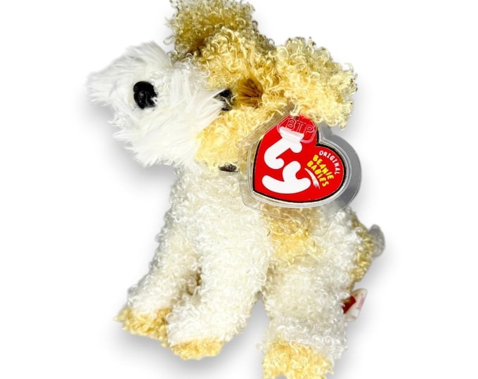 Scrappy the Dog | Curly-Coated Pup | Mint Heart Tag TY Beanie Baby