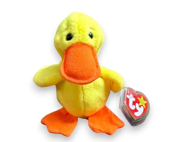 Quackers the Duck | Sunshine Duckling | Mint Heart Tag TY Beanie Baby