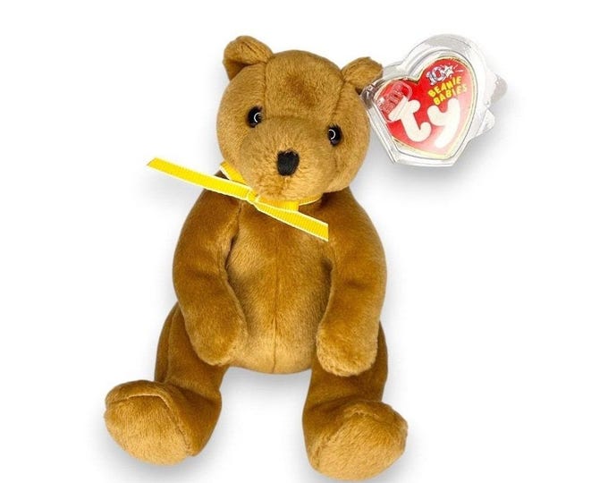 Sherwood the Bear | Caramel Woodland Cub  | Mint Heart Tag TY Beanie Baby