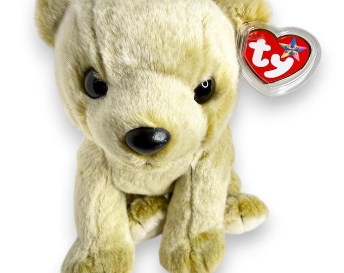 Almond the Bear | Cozy Cuddly Companion | Mint Heart Tag TY Beanie Buddy