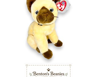 Siam the Cat TY Beanie Buddies | Mint Heart & Tush Tags