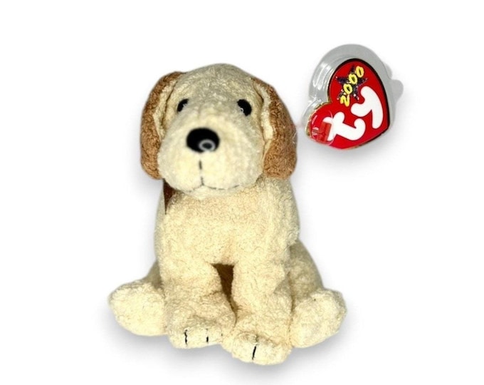 Rufus the Dog | Cream Canine Companion  | Mint Heart Tag TY Beanie Baby