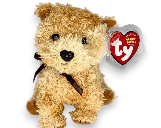 Scampy the Dog | Curly-Coated Cutie | Mint Heart Tag TY Beanie Baby