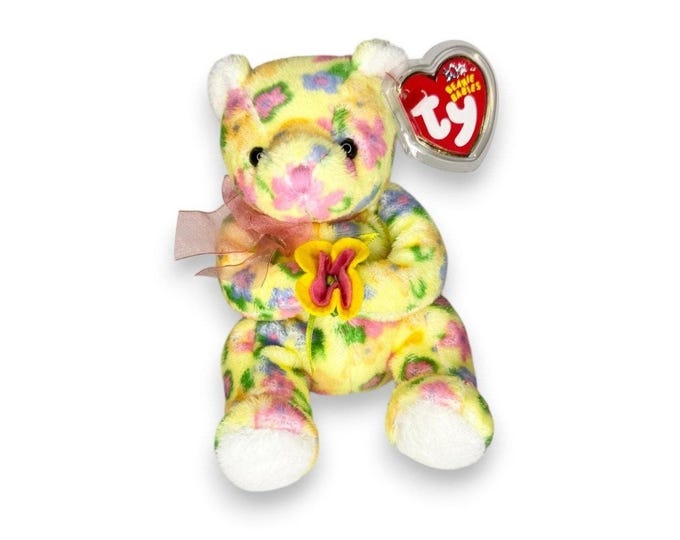 Bloom the Bear | Spring Garden Bear | Mint Heart Tag TY Beanie Baby