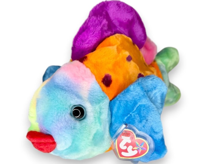 Lips the Fish | Tropical Color Splash | Mint Heart Tag TY Beanie Buddy
