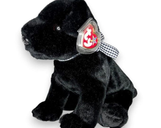 Luke the Black Labrador | Loyal Lab Companion | Mint Heart Tag TY Beanie Buddy