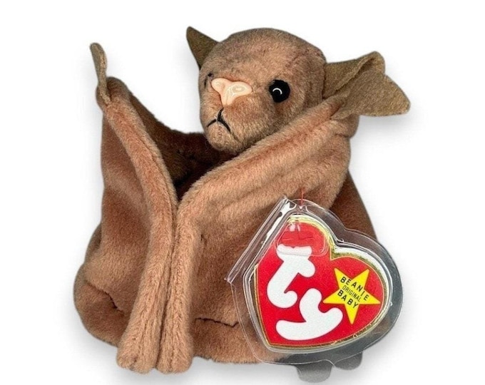 Batty the Bat | Brown Cave Cuddler | Mint Heart Tag TY Beanie Baby