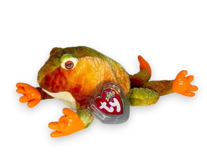 Prince the Frog  | Pondside Prince  | Mint Heart Tag TY Beanie Baby
