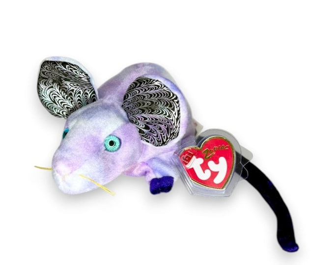 Rat the Purple Rat | Mystical Zodiac Mouse | Mint Heart Tag TY Beanie Baby