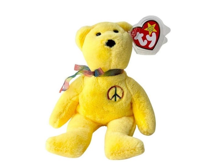 Peace II the Bear | Sunshine for Peace  | Mint Heart Tag TY Beanie Baby