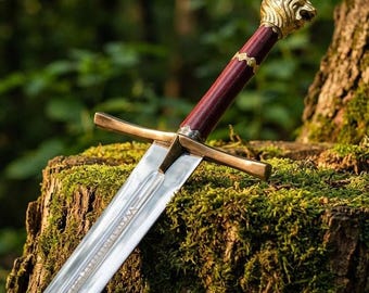 Rhindon Sword of Peter uit Chronicles of Narnia Handgemaakte replica roestvrijstalen zwaard met volledige tang, cadeau