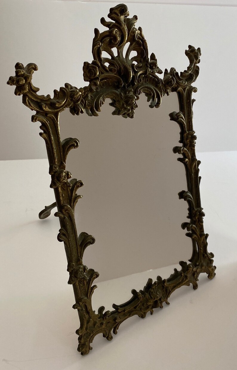 French Style Brass Easel Dressing Table Mirror Etsy