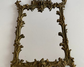 French style brass easel dressing table mirror