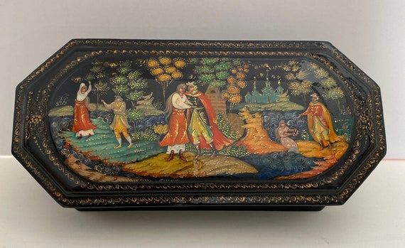 Vintage Russian Lacquer Box - Etsy