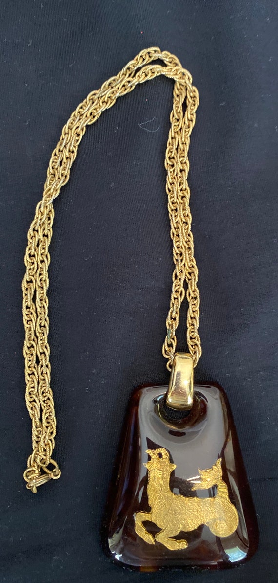 HELENA RUBINSTEIN Zodiac lucite necklace