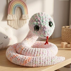 Swirly the Snake Crochet Pattern PDF ENGLISH | No Wire Snake Amigurumi Tutorial | Plush Crochet Snake Pattern