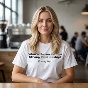 T-shirt Primary Keys | Database SQL-programmeur grap, humor software-ingenieur
