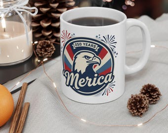 America Eagle Emblem Mug | Patriotic Bald Eagle Coffee Cup