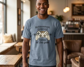 Achievement Unlocked Father of the Year T-shirt | Gamer Controller Tee