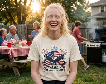 250 Years Eagle 1776-2026 T-shirt | American Flag Fireworks Patriotic Tee