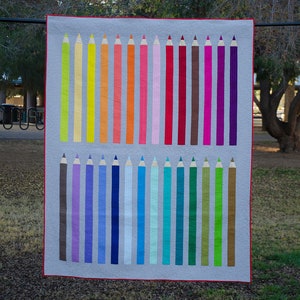 Digital Quilt Pattern | Colored Pencil Quilt Pattern | PDF Quilt Pattern
