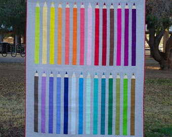Digital Quilt Pattern | Colored Pencil Quilt Pattern | PDF Quilt Pattern