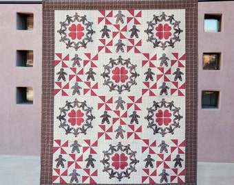 Digital Quilt Pattern | Gingerbread Wreath Quilt Pattern | Christmas Quilt | Instant Download