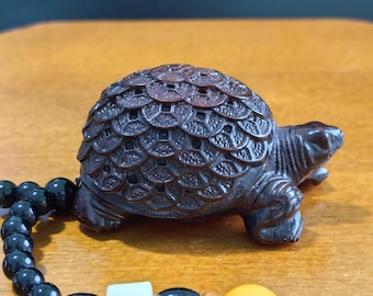 Hout Schildpadsnijwerk Handhanger Levensduur Symbool Collectible Auto Charm DIY Accessoire Cadeau