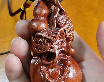 Handgesneden houten vleermuis kalebas hanger Lucky Bat Charm Feng Shui-ornament