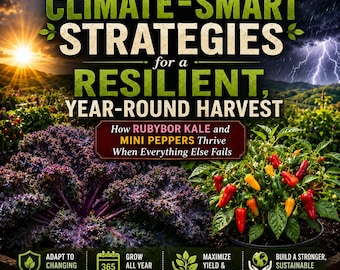 Resilient Year-Round Harvest eBook | Rubybor Kale & Mini Peppers for Climate-Smart Growing