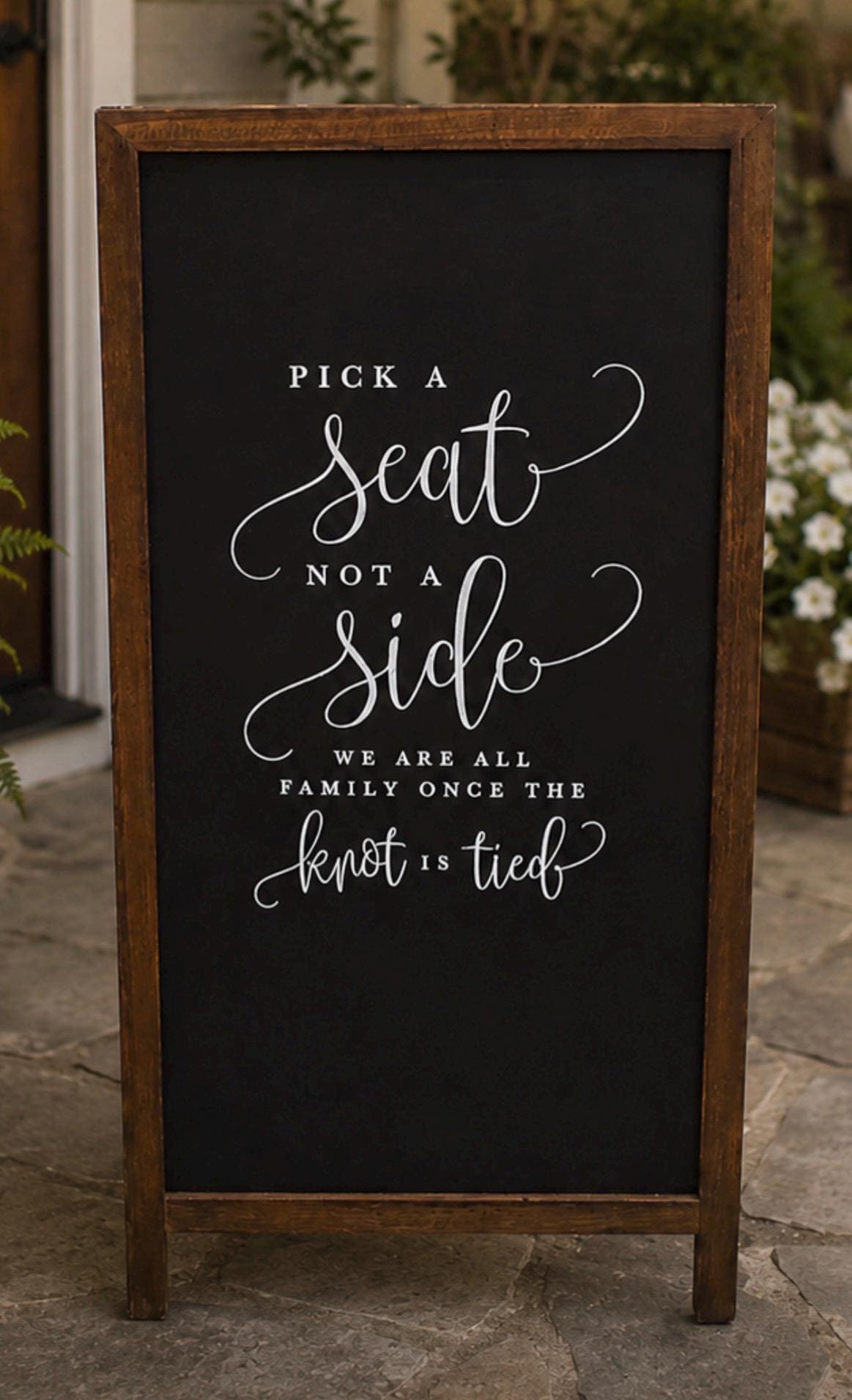 Chalkboard Wedding Sign - Pick a seat not a side Chalkboard Wedding Sign - Pick a seat not a side