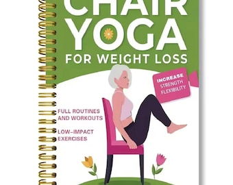 Chair Yoga Logbook for Seniors, 30-Day Seated Fitness Plan, Balance Flexibility (A5)
