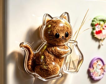 Opbergen huisdierbont, gepersonaliseerde kattenherdenkingshouder, aangepaste koelkastmagneet voor haar, cadeau huisdierverlies