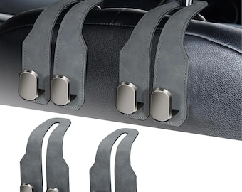 Brown Car Seat Headrest Hooks, Purse Organizer,