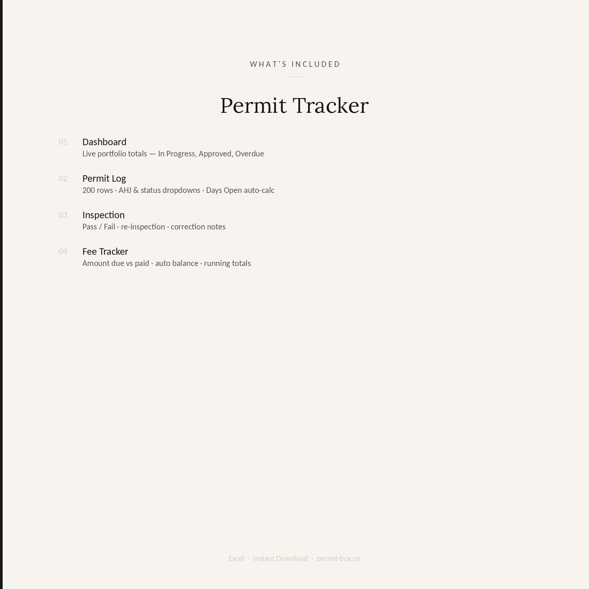 Permit Tracking Spreadsheet | Excel Template for Gcs & Permit ...